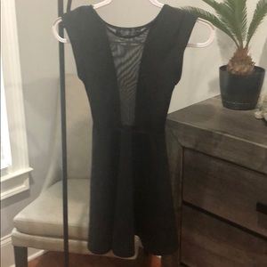 Topshop petite mesh front and back skater dress-0